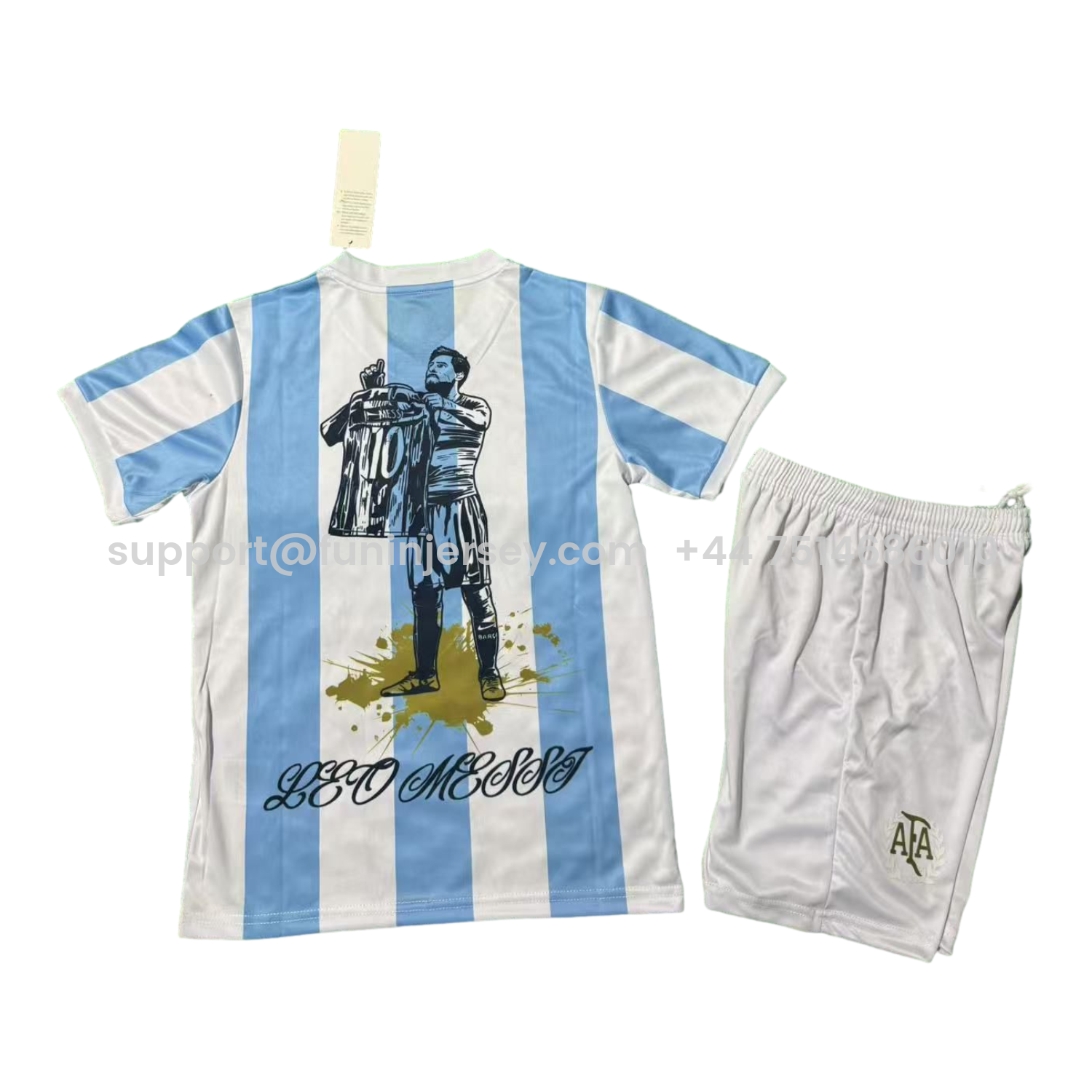 Funinjersey-Argentina 25-26 50th Anniversary Messi Graffiti Special Kids Kit