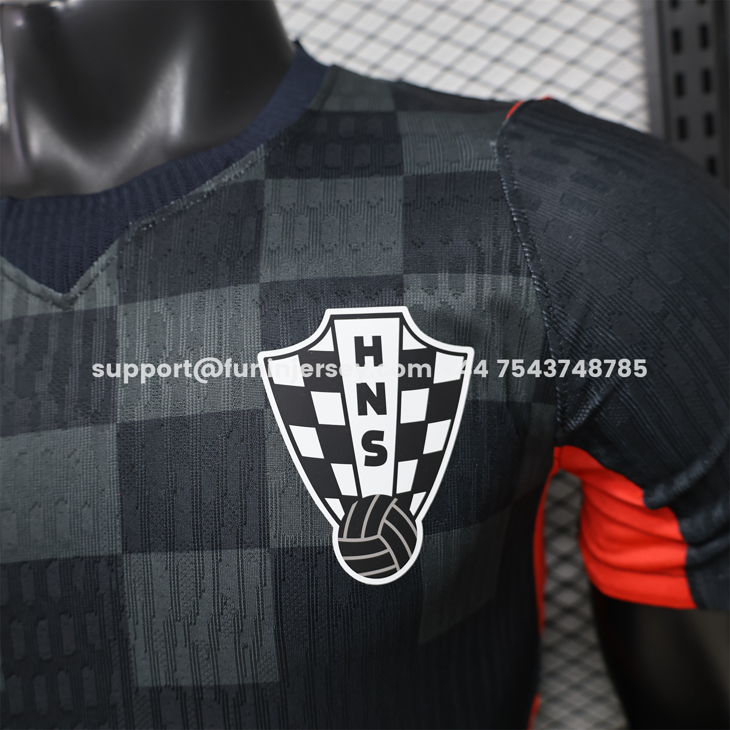 Funinjersey-Croatia 2026 Dark Gray Checkered Pattern Checkerboard Special Edition Jersey - Player Version