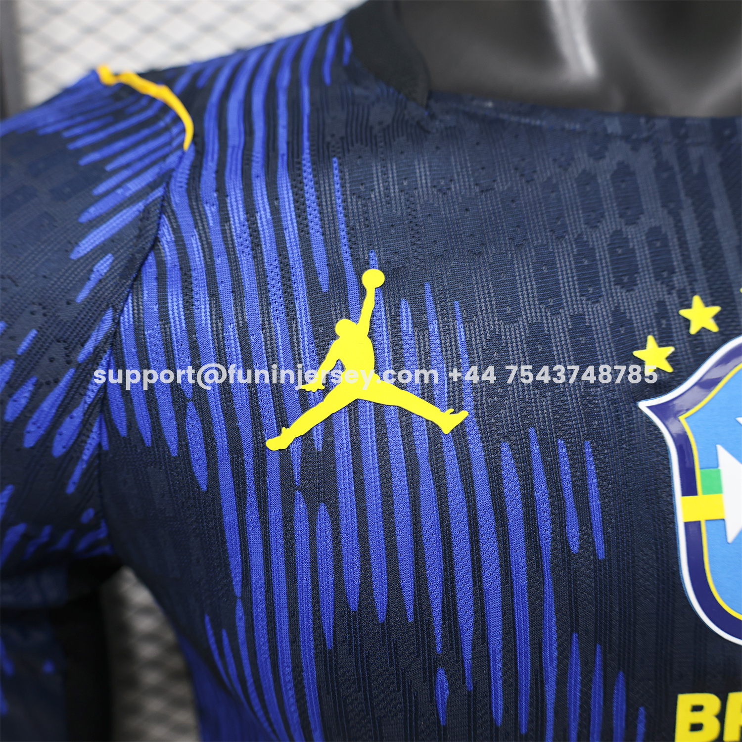 Funinjersey-Brazil 2026 Away Blue Long Sleeves Jersey - Player Version
