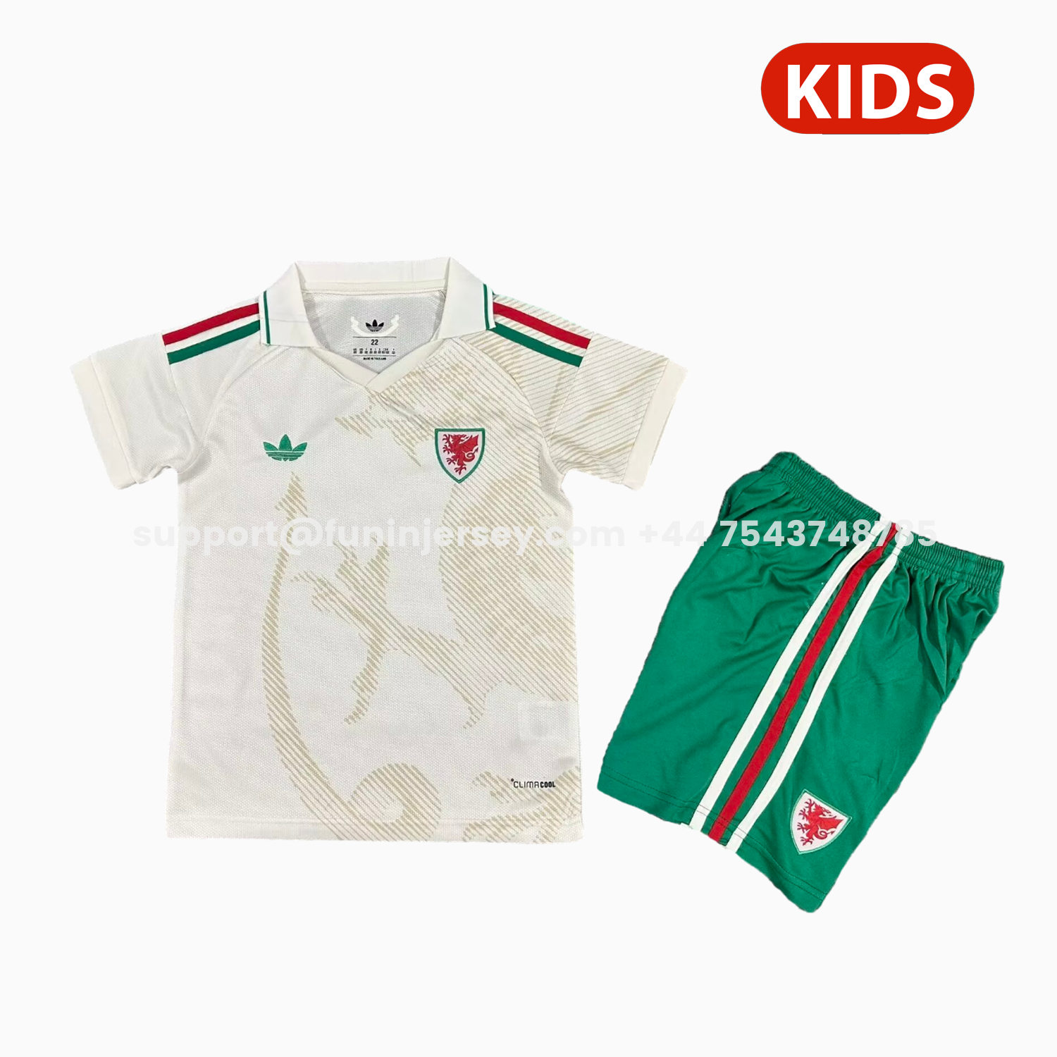 Funinjersey-Wales 2026 Away Kids Kit