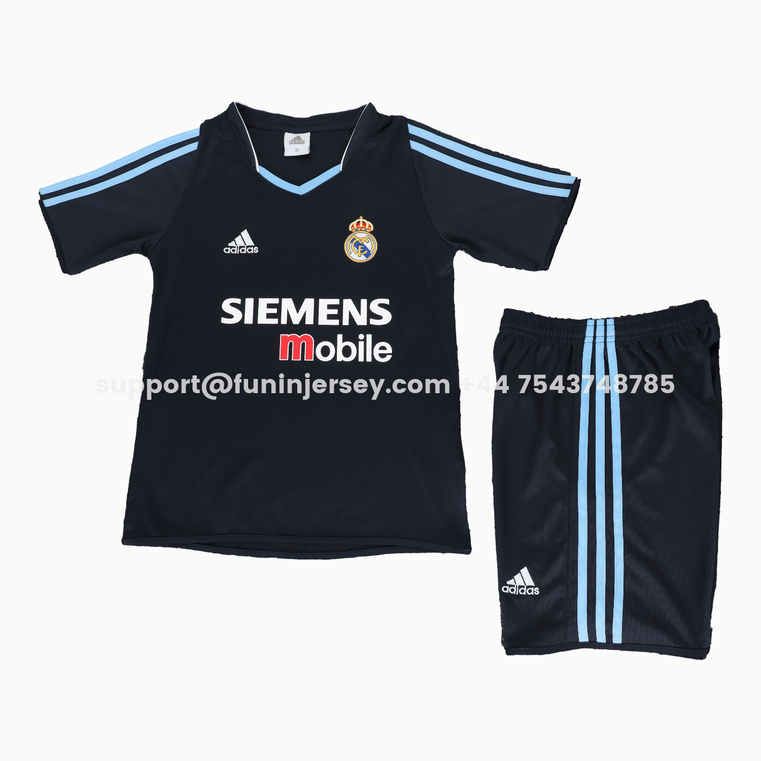 Funinjersey-Retro Real Madrid 03-04 Away Kids Kit
