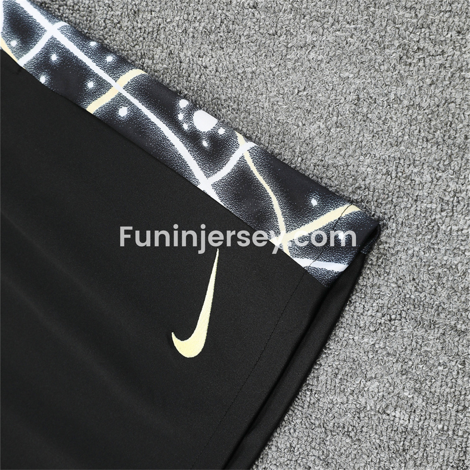 Funinjersey-C.H.E.L.S.E.A 25-26 Short-Sleeve Training Set - Yellow Fluorescent Rays Black Top & Black Shorts