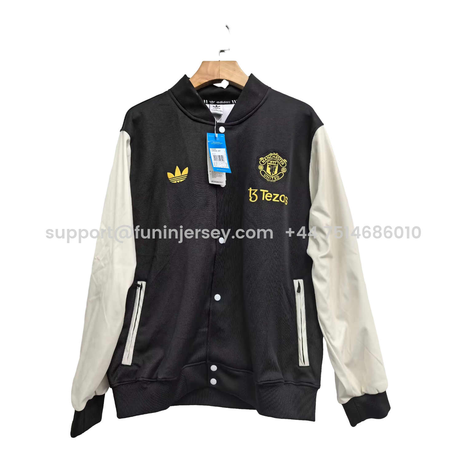 Funinjersey-Manchester United 25-26 Throwback Windbreaker Jacket - Black And White