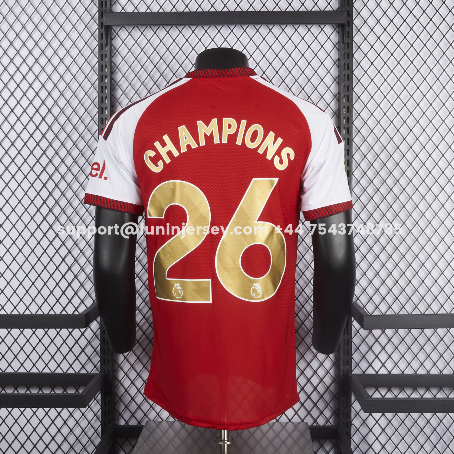 Funinjersey-【Champion 26 Font】Arsenal 26-27 Home Jersey - Player Version