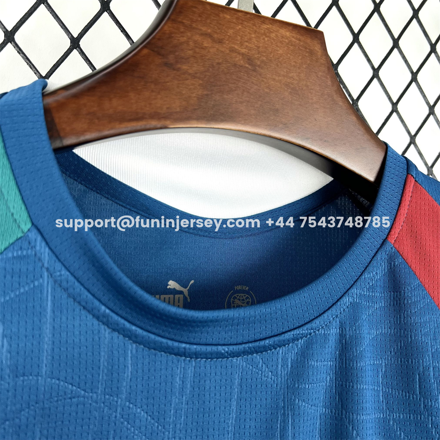 Funinjersey-Portugal 2026 Muted Blue With Emerald Green Pre-Match Jersey - Fans Version