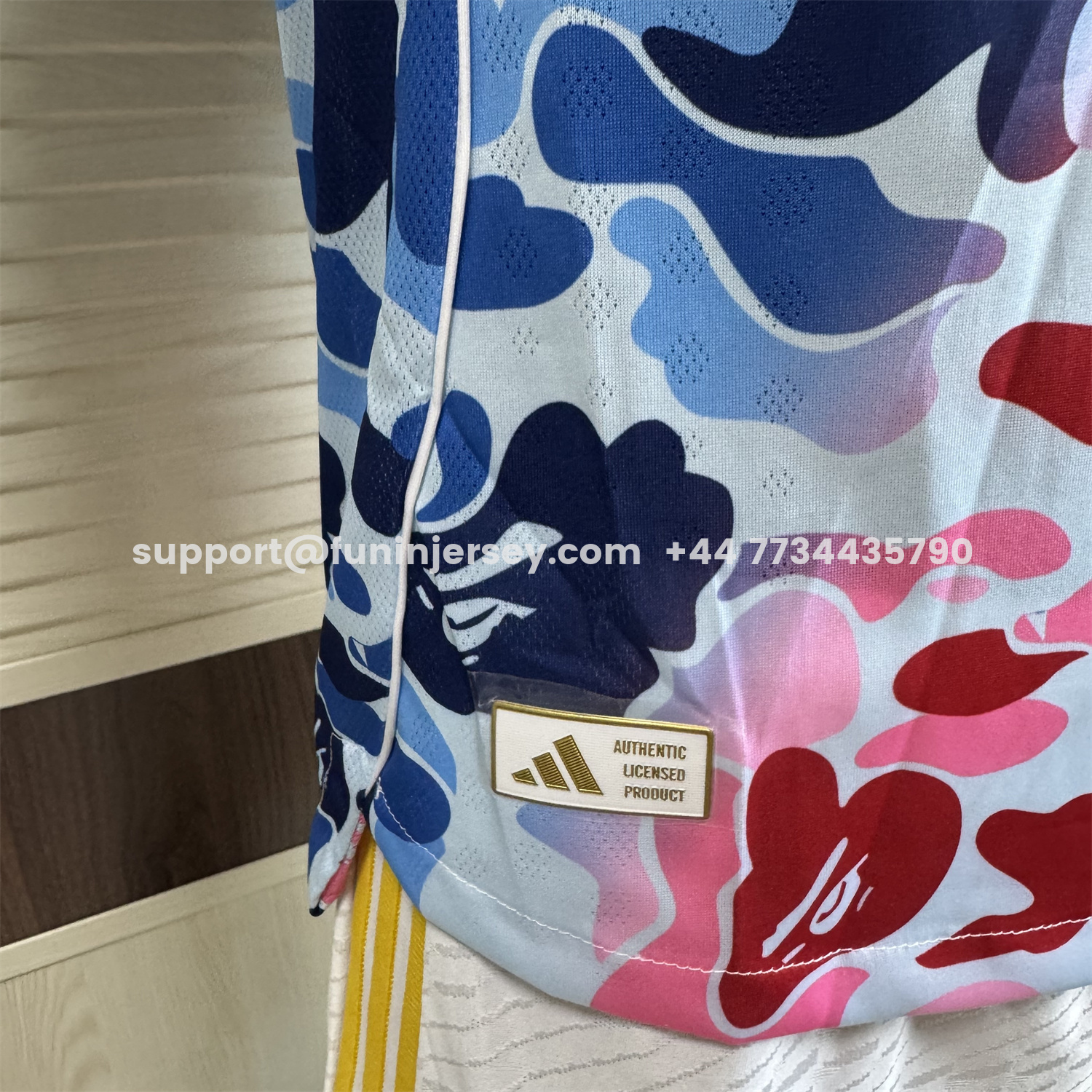 Funinjersey-Adidas x A Bathing Ape Pink And Blue Camouflage Special Jersey - Player Version