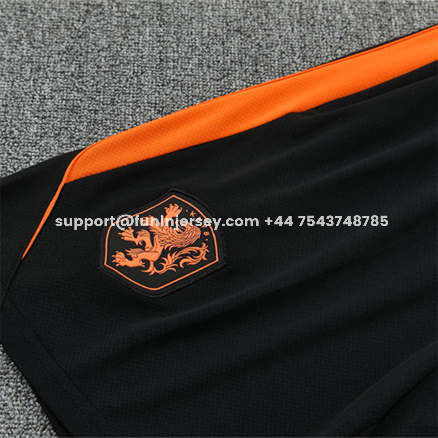 Funinjersey-Netherlands 2026 Kids Short-Sleeve Training Set - Orange Top & Black With Orange Accents Pants