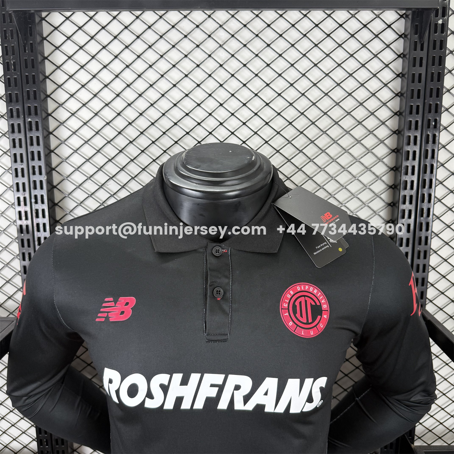 Funinjersey-Toluca 25-26 Third Black Long Sleeves Jersey - Player Version