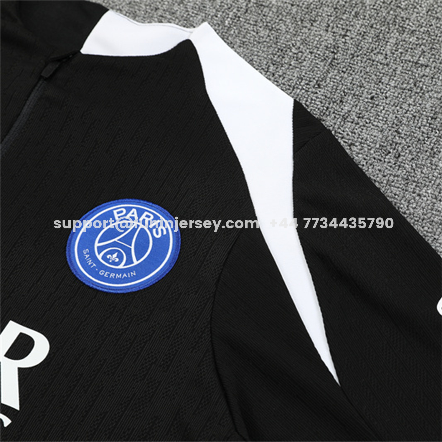 Funinjersey-Paris Saint-Germain PSG 25-26 Kids Long Sleeve Training Set - Player Version - Black Top and Black Pants