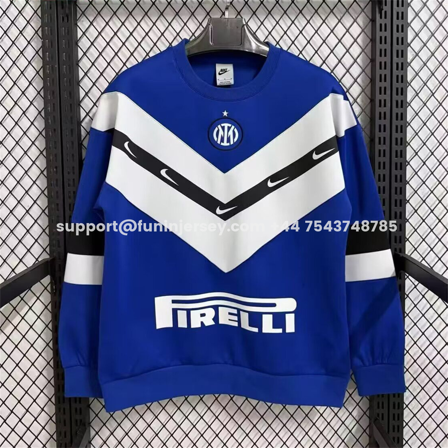 Funinjersey-Inter Milan Blue And White Unisex Pullover Hoodieullover Hoodie