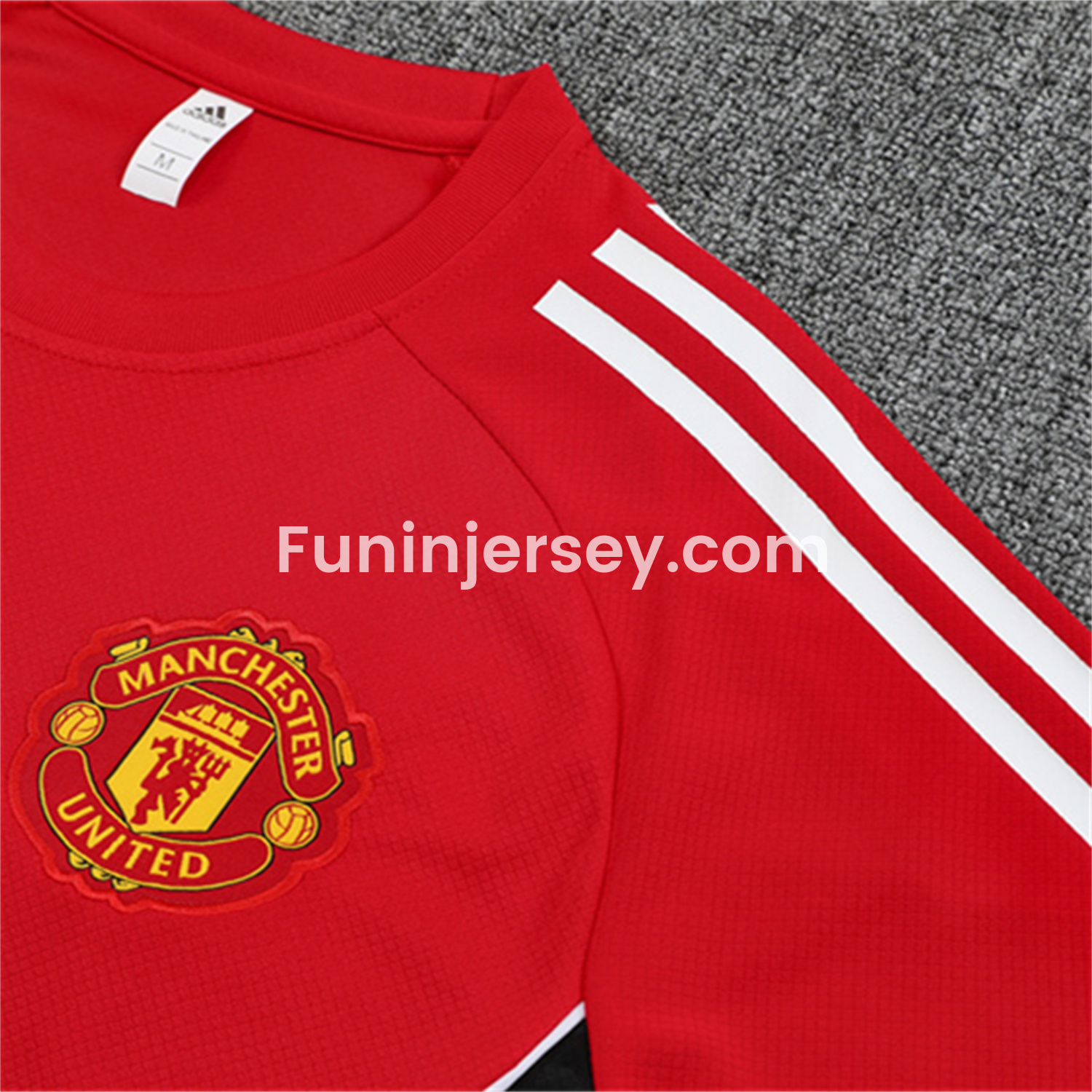 Funinjersey-Manchester United 25-26 Kid Short-Sleeve Training Set - Red Top & Black Shorts