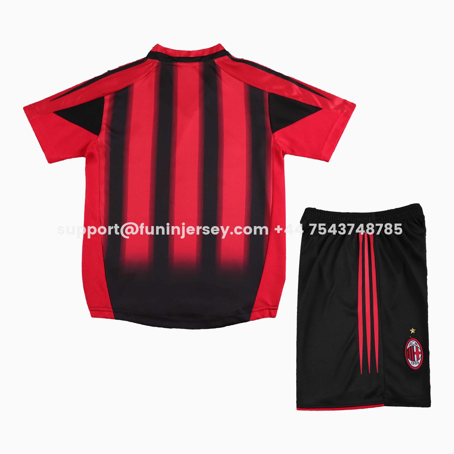Funinjersey-Retro AC Milan 2004-05 Home Kids Kit