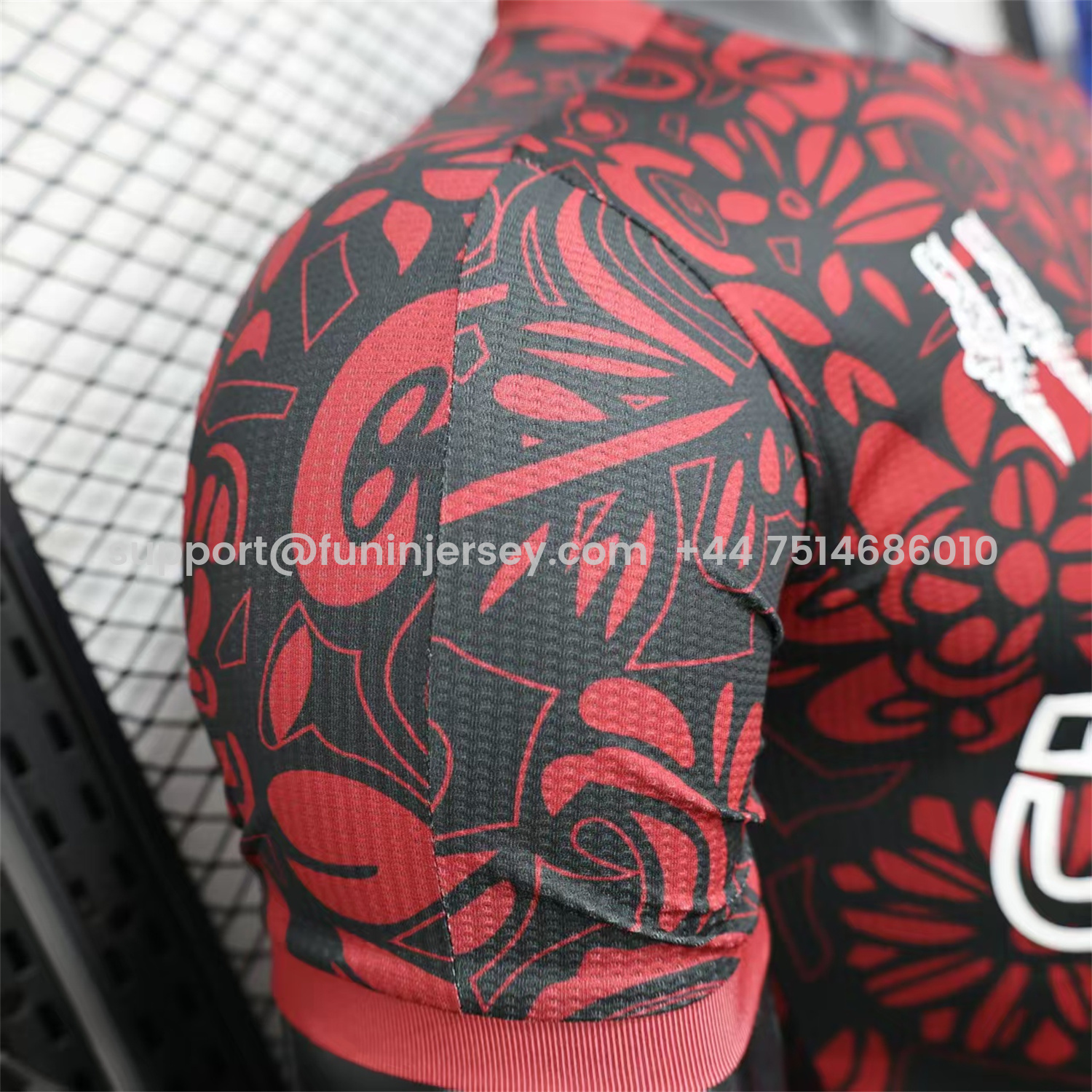 Funinjersey-Club Deportivo Palestino Palestine 25-26 Red Flowers Black Jersey - Player Version