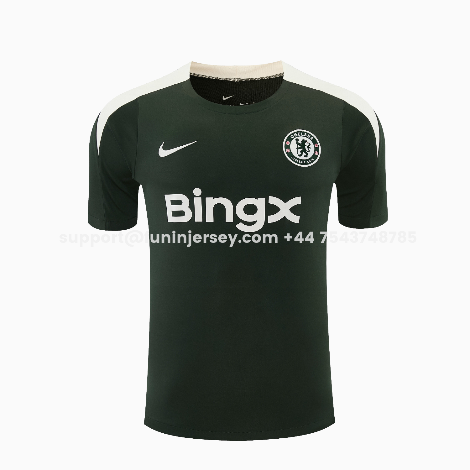 Funinjersey-C.H.E.L.S.E.A 25-26 Short-Sleeve Training Set - Dark Green With White Accents Top & Pants