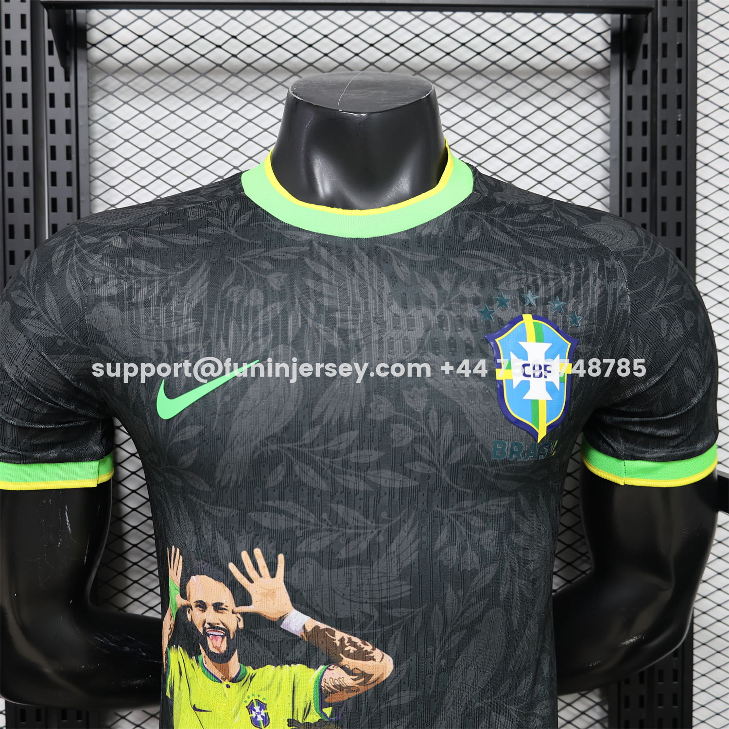Funinjersey-Brazil 2026 Black With Green Trim Brazilian Football Players Special Edition Jersey - Player Version