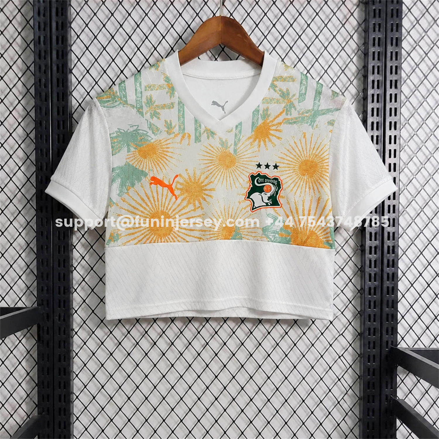 Funinjersey-Women's Ivory Coast 2026 Away Cropped Jersey - Player Version