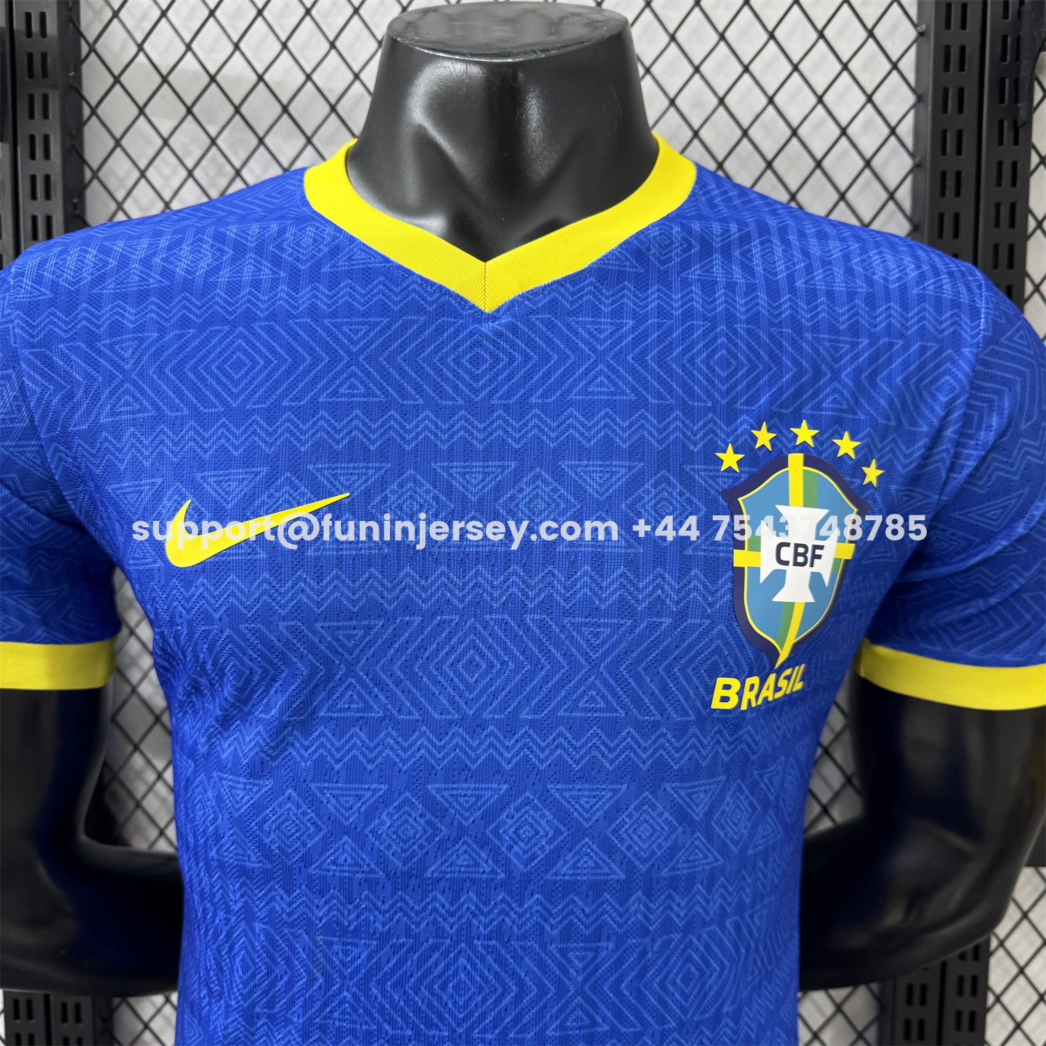 Funinjersey-Brazil 2026 Diamond Texture Blue Special Jersey - Player Version