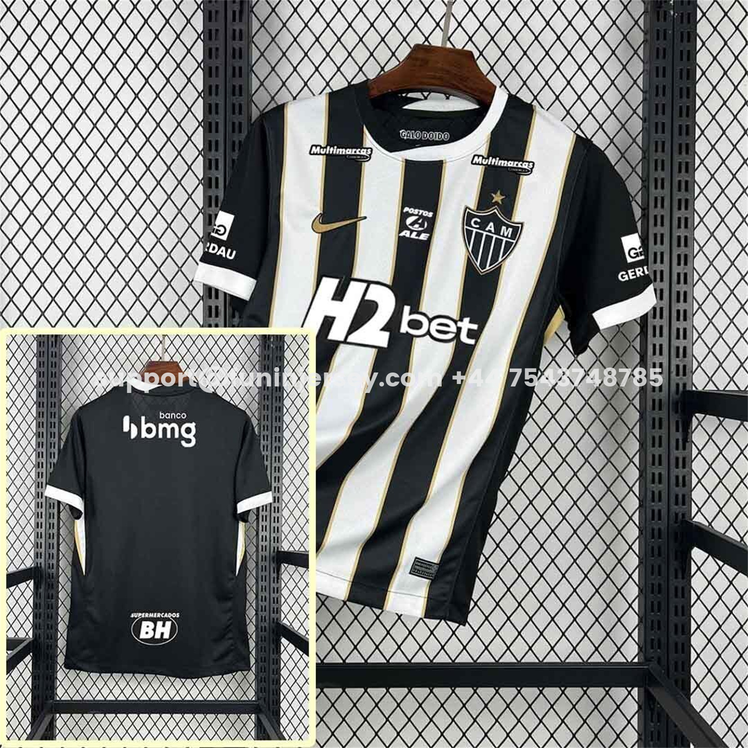 Funinjersey-Atletico Mineiro 26-27 Home Jersey With All Sponsors - Fans Version