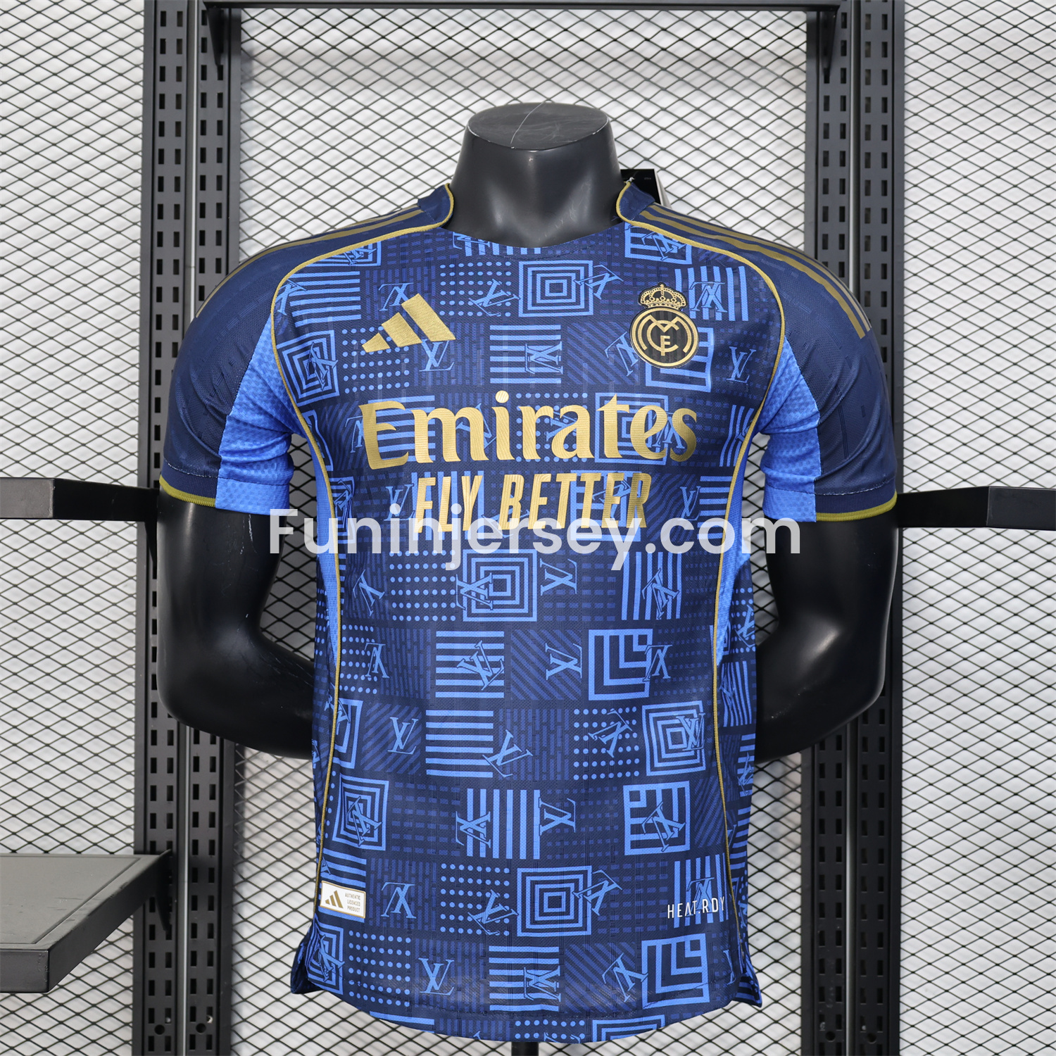 Funinjersey-Real Madrid 25-26 Blue Gold Special Edition Jersey - Player Version