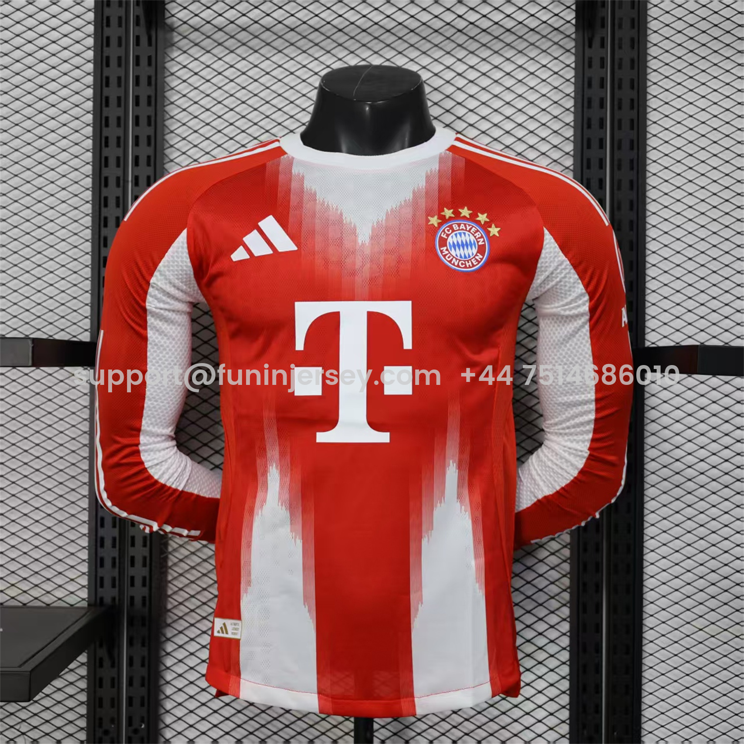 Funinjersey-Bayern Munich 25-26 Home Long Sleeves Jersey - Player Version