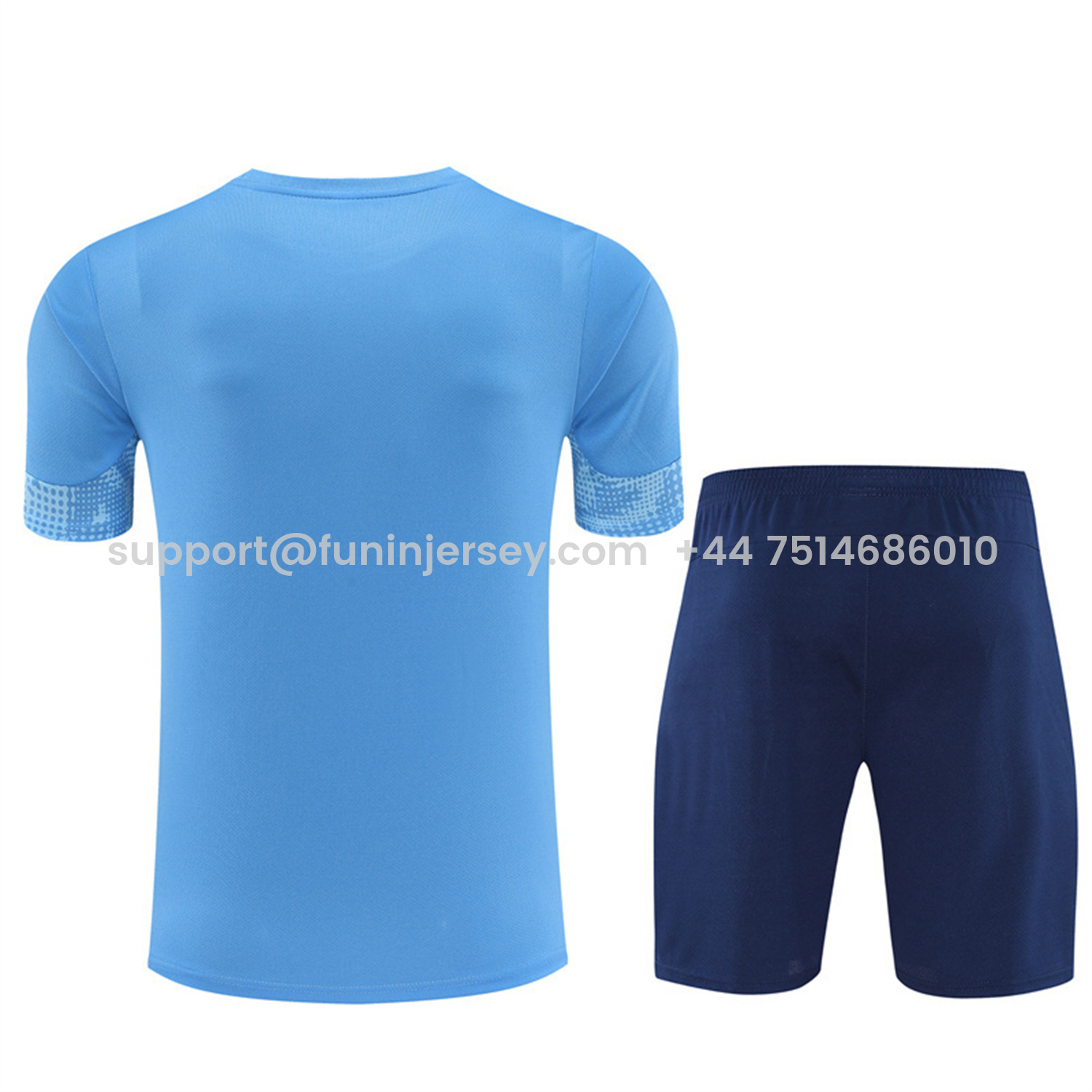 Funinjersey-Manchester City 25-26 Short-Sleeve Training Set - Light Blue Camouflage Top & Deep Blue Shorts