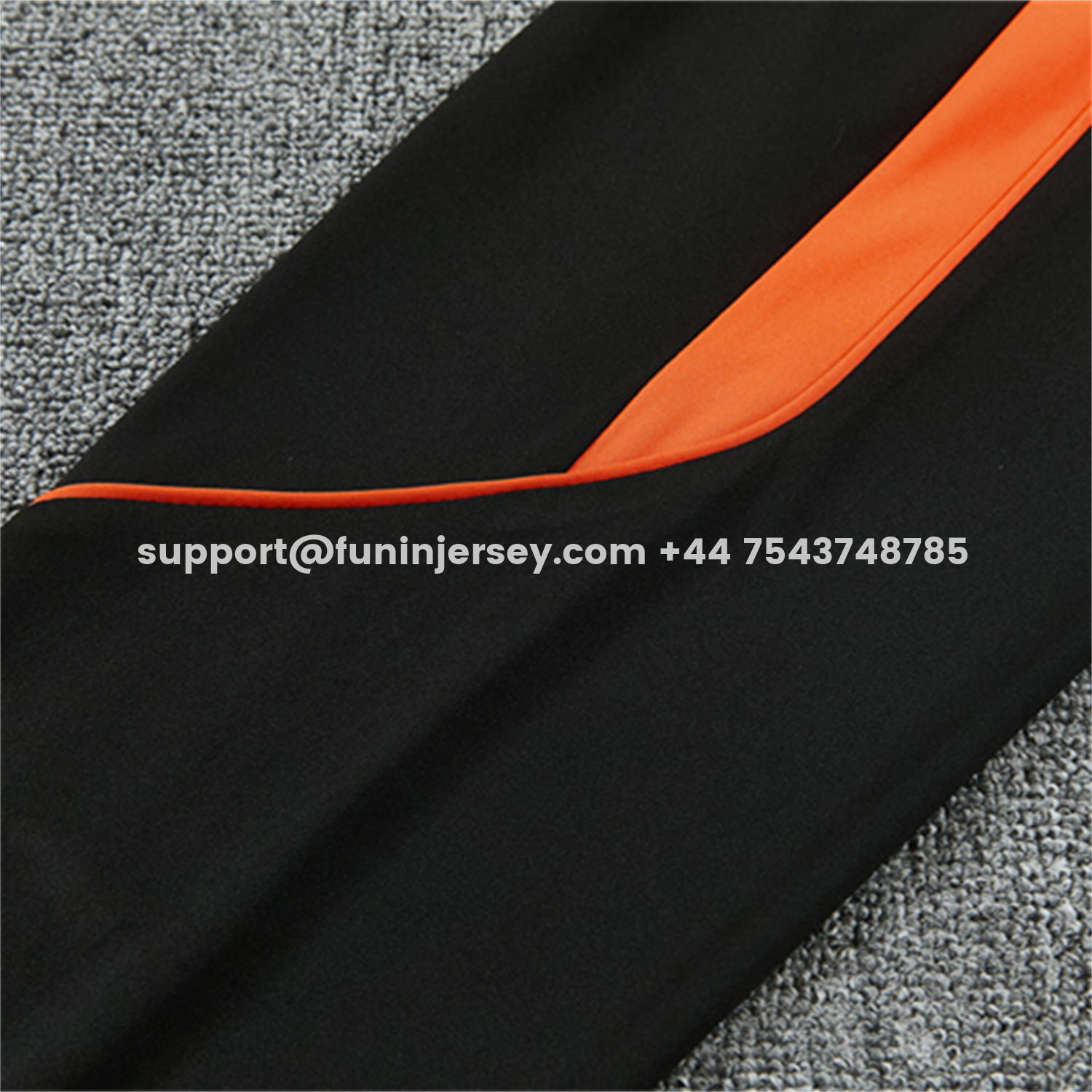 Funinjersey-Netherlands 2026 Kids Long Sleeves Training Set - Orange With Black Accents Top & Blue Pants