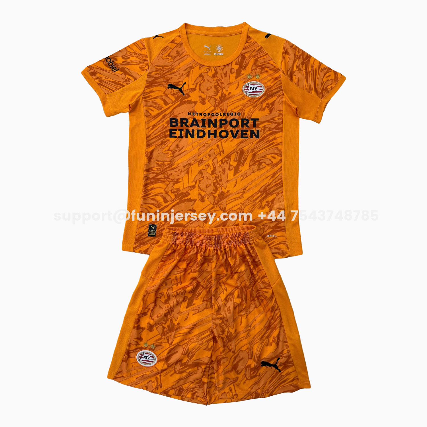 Funinjersey-PSV Eindhoven 25-26 Orange Goalkeeper Men's Adult Jersey Set - Fans Version