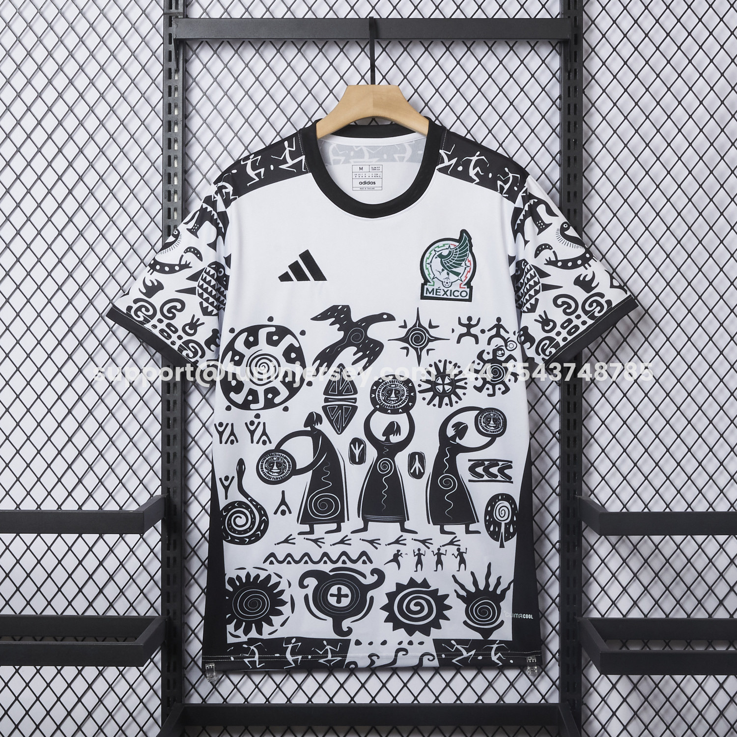Funinjersey-Mexico 25-26 Mayan Cvilization Black And White Special Jersey - Fans Version