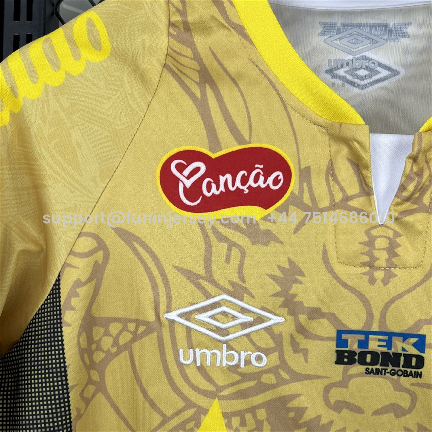 Funinjersey-Santos 25-26 Yellow Special Jersey with Sponsors - Fans Version