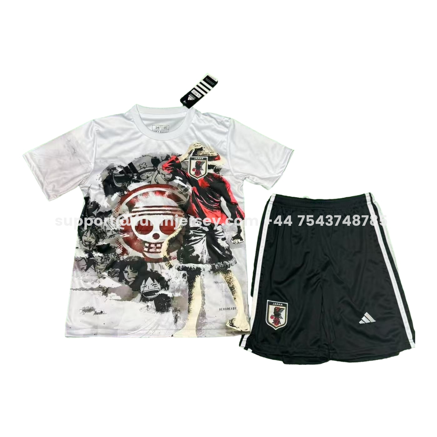 Funinjersey-Japan 25-26 Luffy And Skull White Special Kids Kit