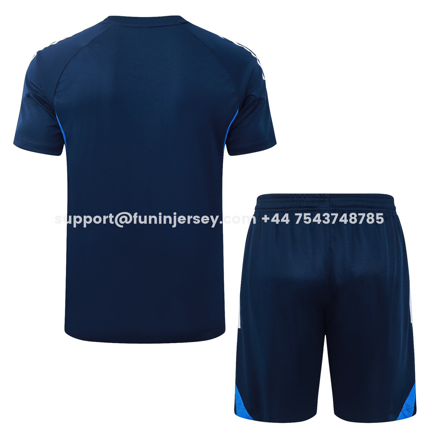 Funinjersey-Real Madrid 25-26 Short-Sleeve Training Set - Royal Blue Vest & Shorts