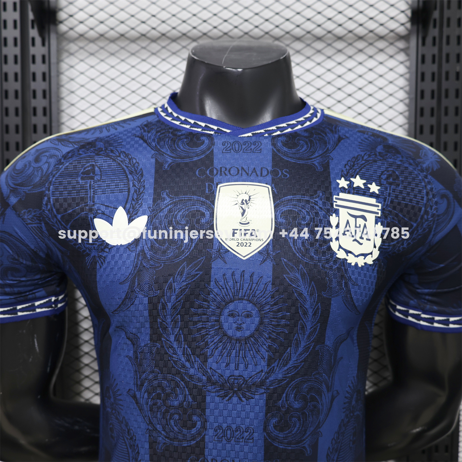 Funinjersey-Argentina 2026 Dark Blue And Black Pattern Sun Special Edition Jersey - Player Version
