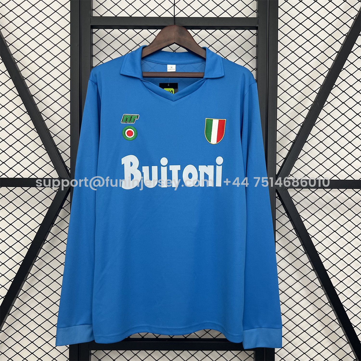 Funinjersey-Retro Napoli 1987-88 Home Long Sleeves Jersey