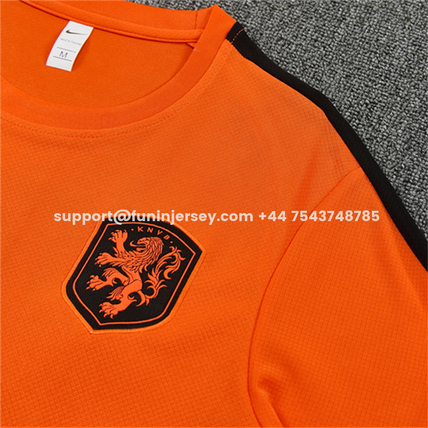 Funinjersey-Netherlands 2026 Short-Sleeve Training Set - Orange Top & Black With Orange Accents Pants