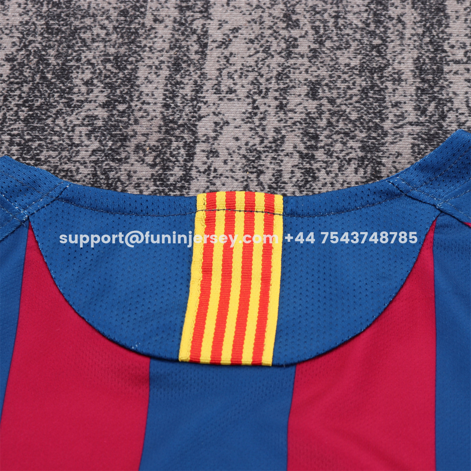 Funinjersey-Retro Barcelona 2005-06 Home Long Sleeve Kids Kit