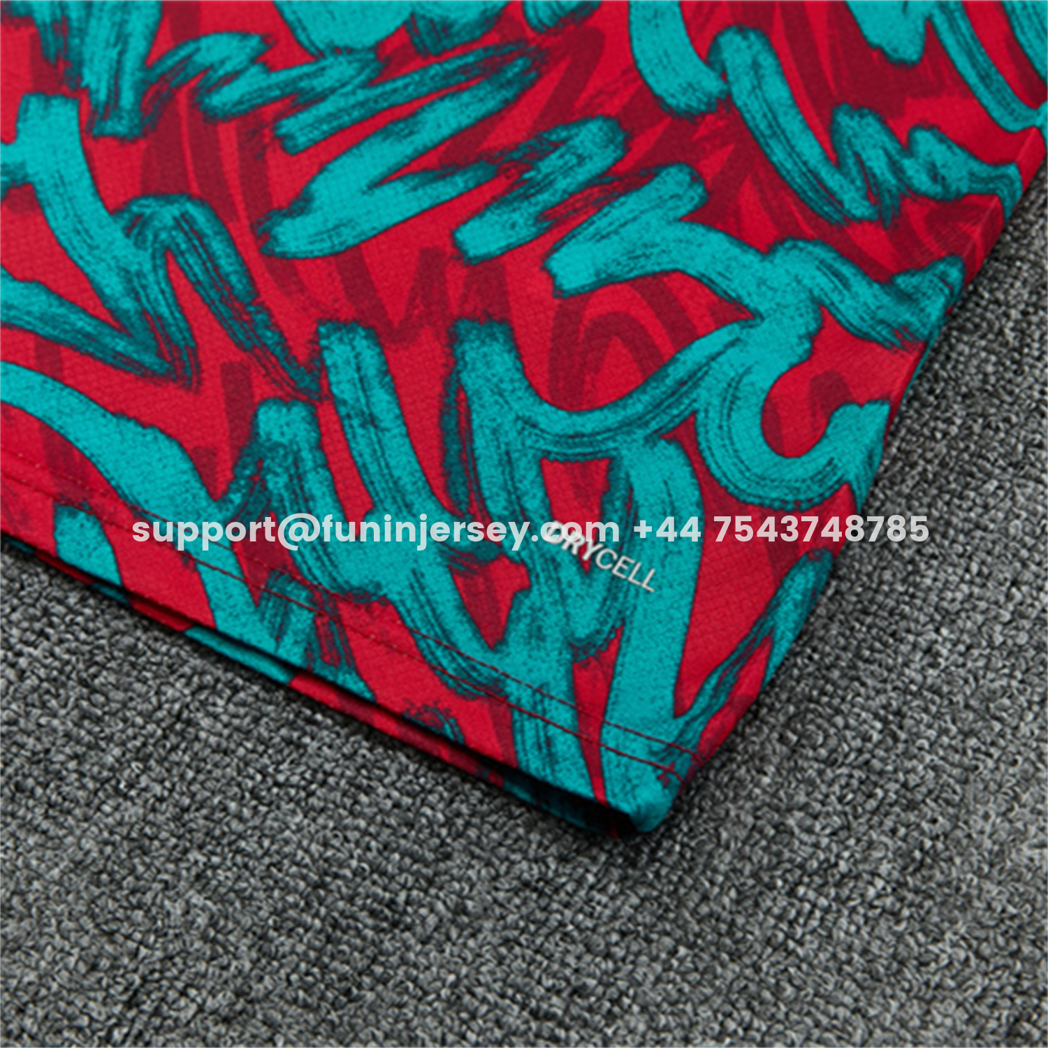 Funinjersey-Portugal 2026 Short-Sleeve Training Set - Red And Turquoise With A Swirling Pattern Top & Pants