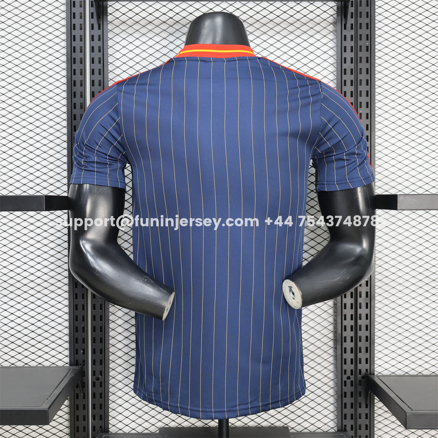 Funinjersey-Spain 2026 Terrace Icon Retro Casual Style Deep Blue Jersey - Player Version