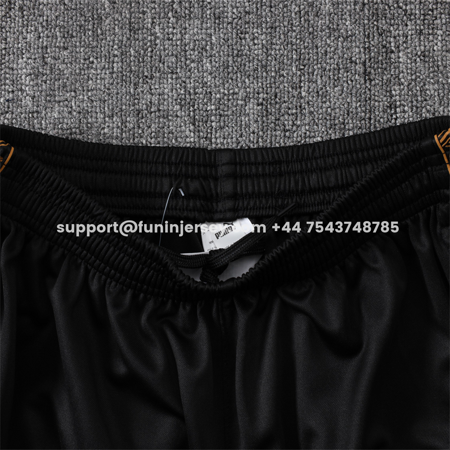 Funinjersey-Portugal 2026 Long Sleeve Training Set - Gold Lines Black Top & Pants