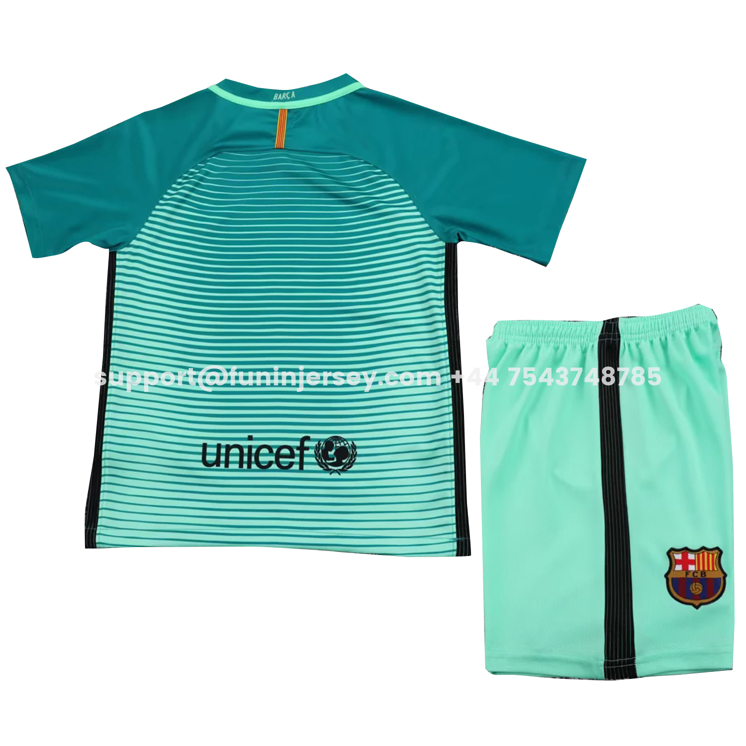 Funinjersey-Retro Barcelona 2016-17 Third Kids Kit
