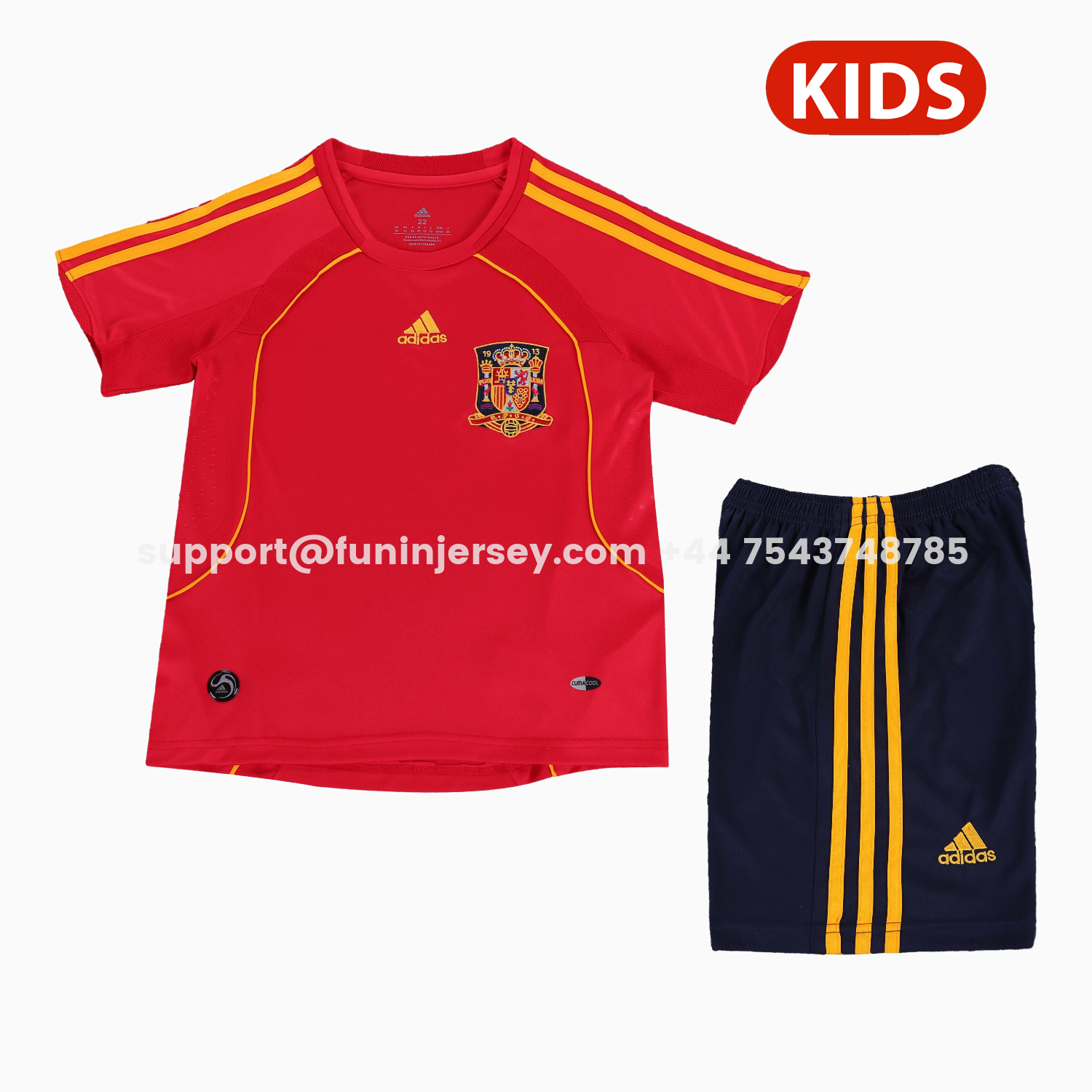 Funinjersey-Retro Spain 2008 Home Kids Kit