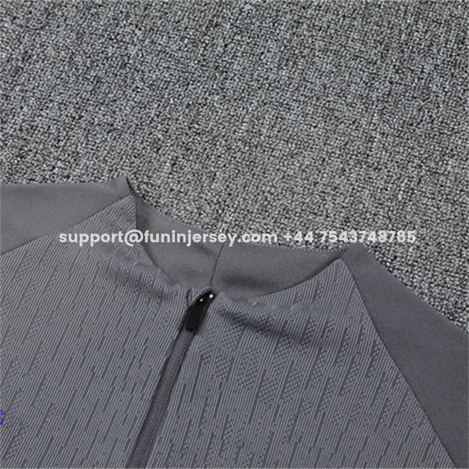 Funinjersey-Barcelona 25-26 Kids Long Sleeve Training Set - Grey Top & Black Pants