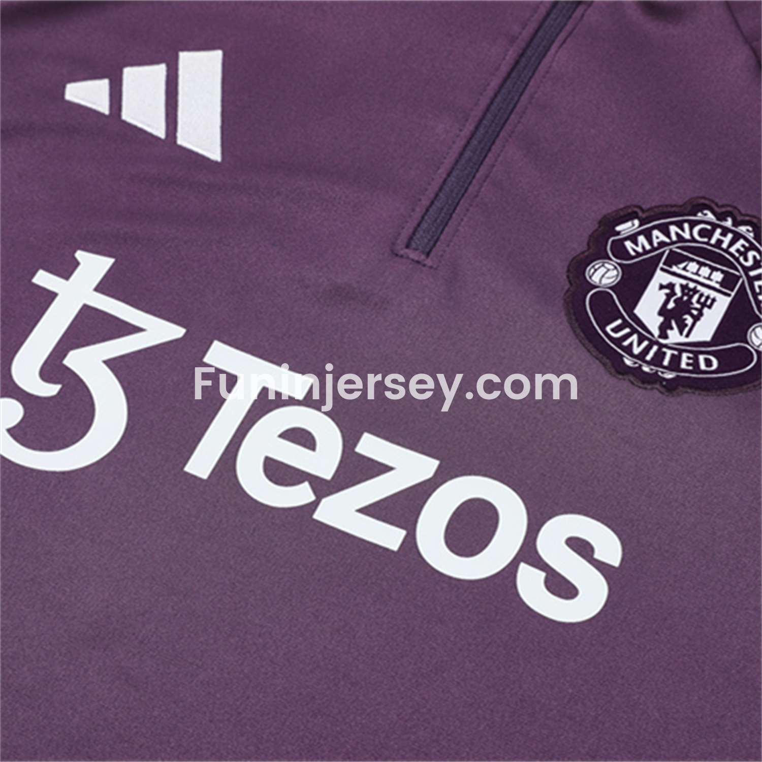 Funinjersey-Manchester United 25-26 Kid Long Sleeves Training Set - Purple Top & Black Pants