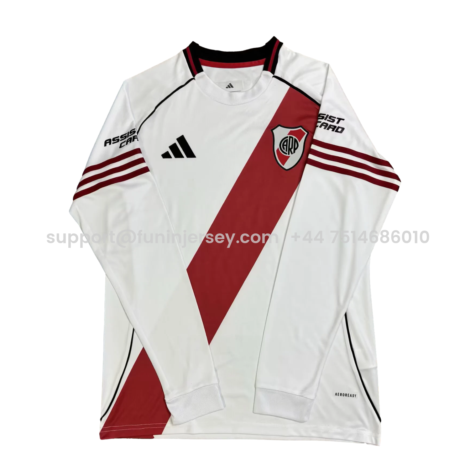 Funinjersey-River Plate 25-26 Home Unsponsored Long Sleeves Jersey - Fans Version