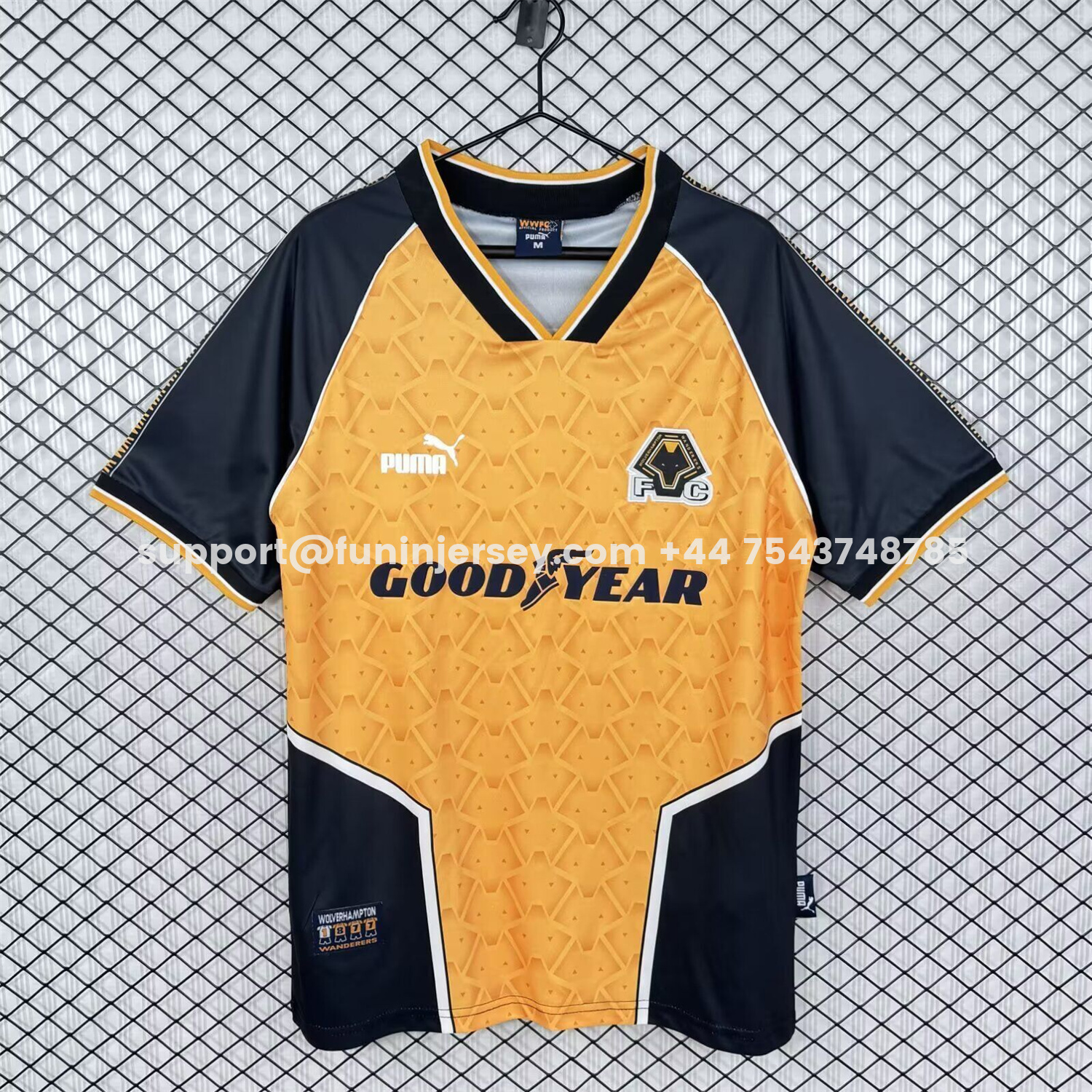 Funinjersey-Retro Wolverhampton Wanderers Wolves 1996-98 Home Jersey