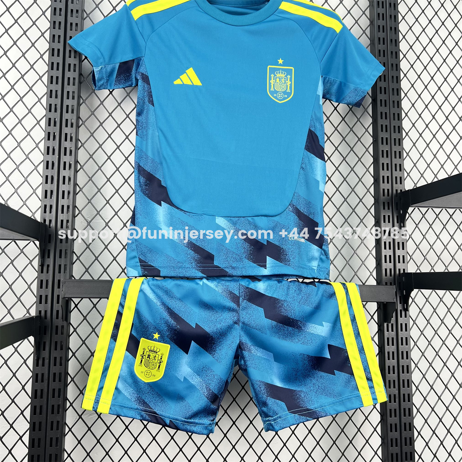 Funinjersey-Spain 2026 Lake Blue Goalkeeper Kids Kit