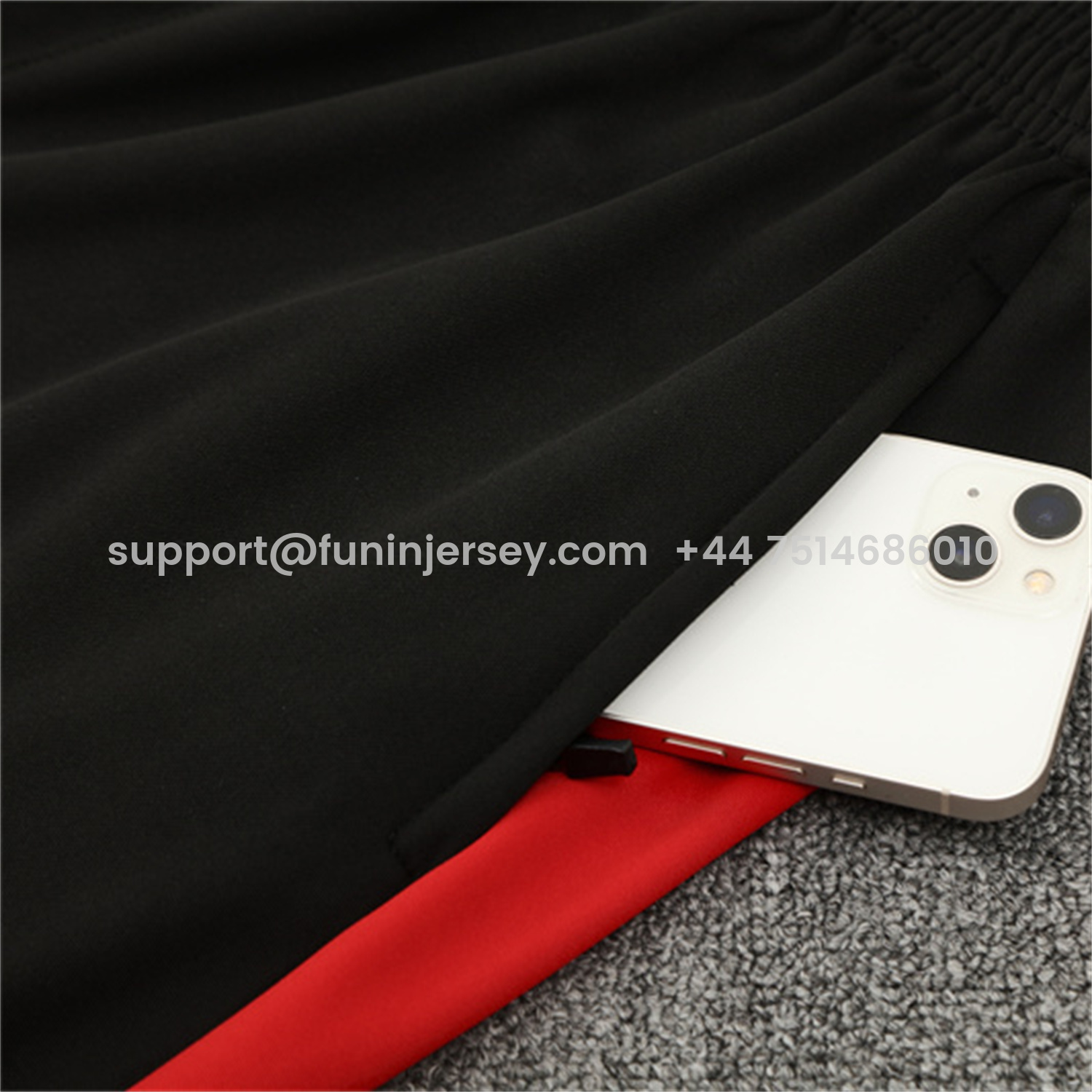 Funinjersey-Portugal 25-26 Kids Long Sleeve Training Set - Red Top & Black Pants