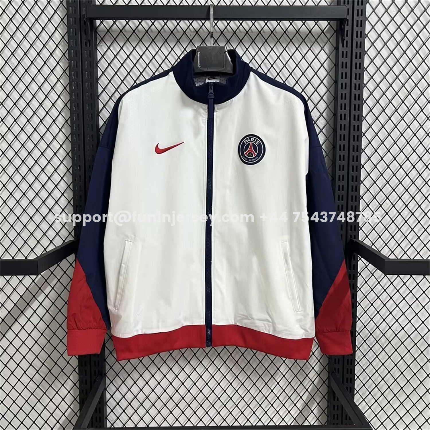 Funinjersey-Paris Saint-Germain PSG 25-26 Windbreaker Jacket - White
