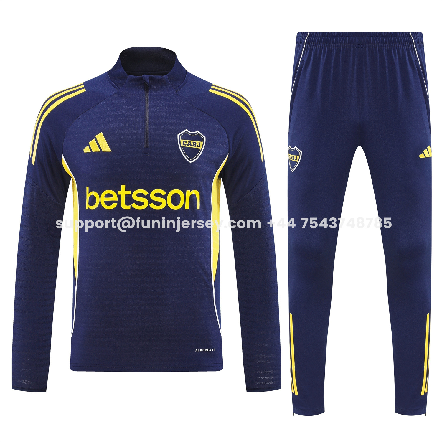 Funinjersey-Boca Juniors 25-26 Long Sleeves Training Set - Royal Blue Top & Pants