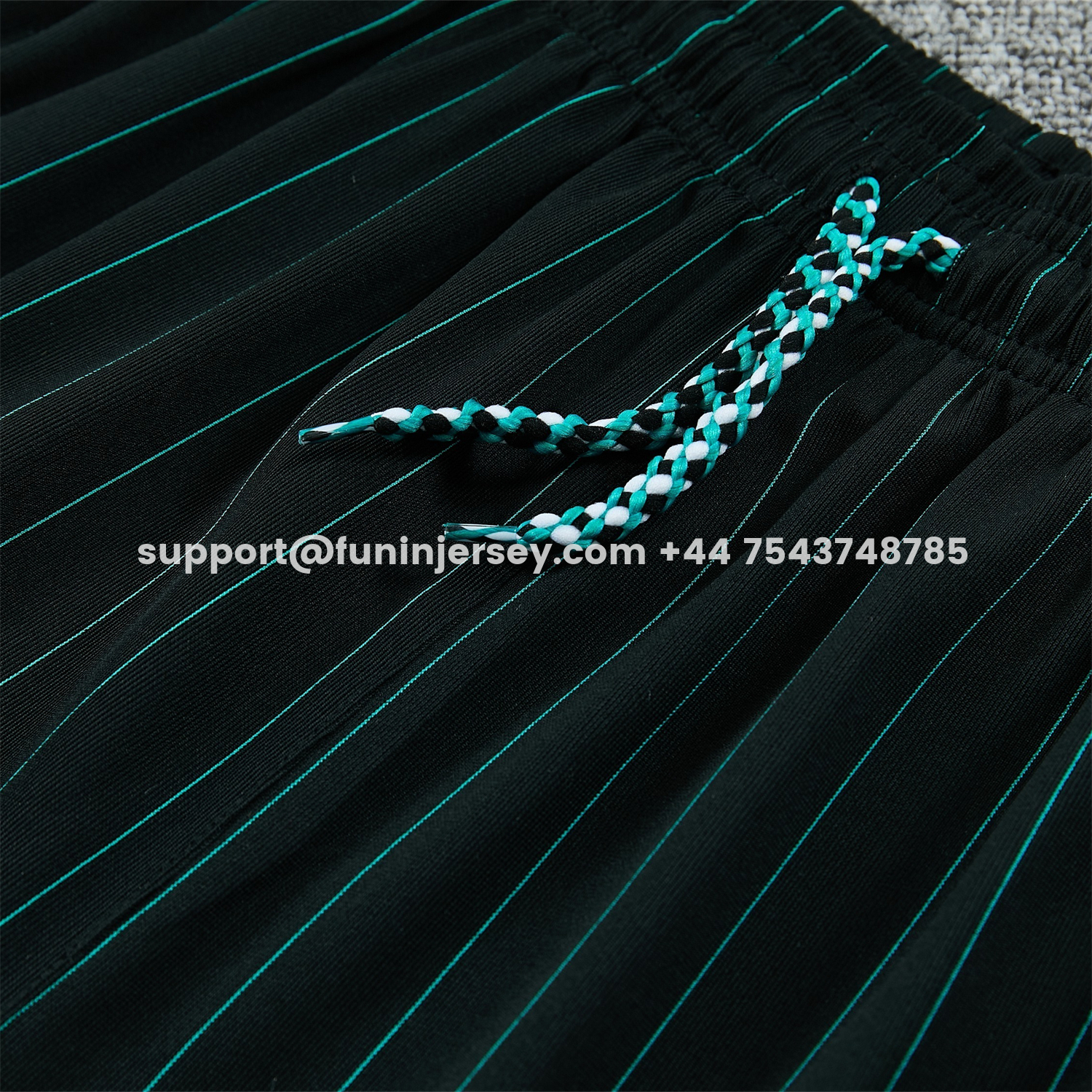 Funinjersey-Liver.pool 25-26 Retro Style Short-Sleeve Training Set - Black With Teal Stripes And Accents Top & Pants