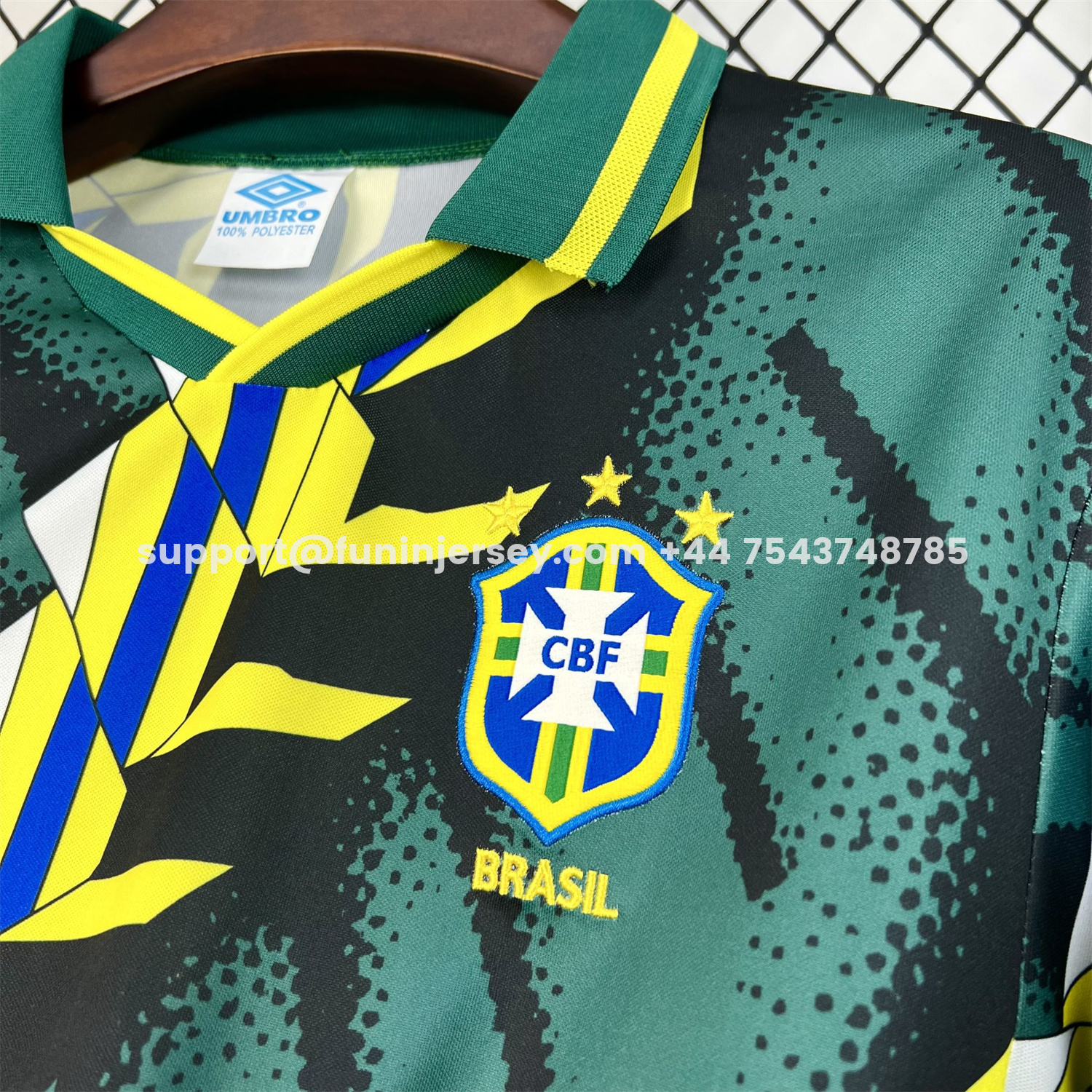 Funinjersey-Retro Brazil 1994 Long Sleeves Goalkeeper Jersey